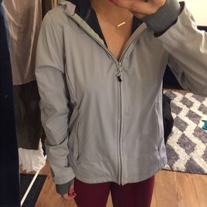 Light silver grey rain jacket